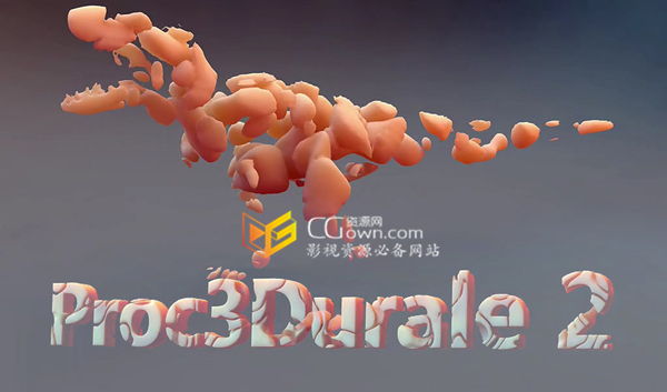 C4D插件CodeVonc Proc3durale v2.0.1绘制海绵体融化变形镂空腐蚀效果