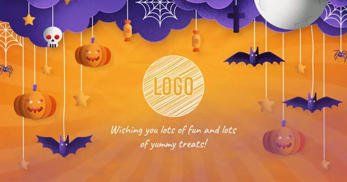 现代万圣节标志AE模版Modern Halloween Logo插图