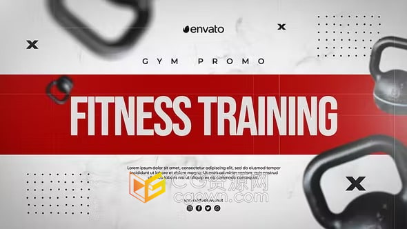 AE模板-制作健身房运动赛事介绍视频开场白Fitness Training Gym Promo