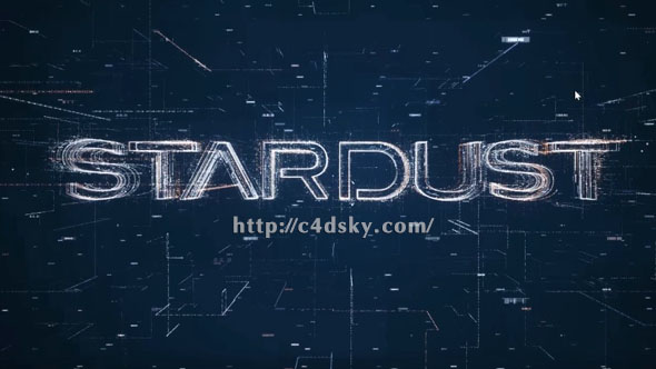 Stardust星辰粒子插件制作数字代码标识Logo片头动画教程Stardust Logo Build 免费下载