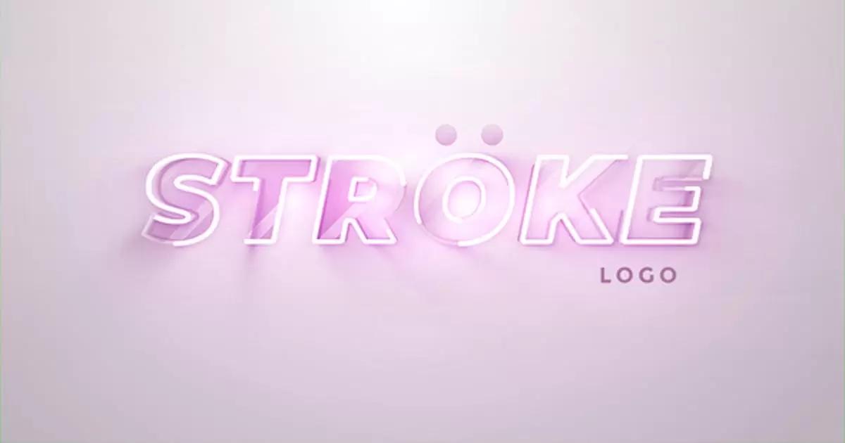 干净笔划发光logo标志AE模版Clean Stroke Logo插图