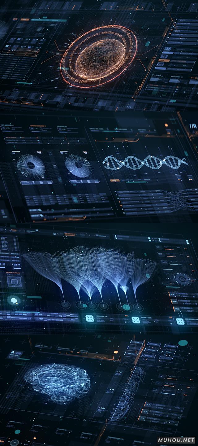 未来科技信息数据图形动画元素AE模板视频素材 Ultimate FUI HUD Library插图1