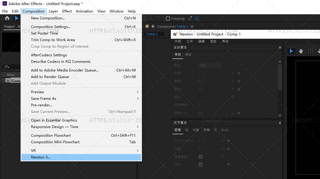 2D图层物理模拟牛顿动力学AE插件 Newton v3.4.23 Mac支持苹果M1,M2,Intel芯片