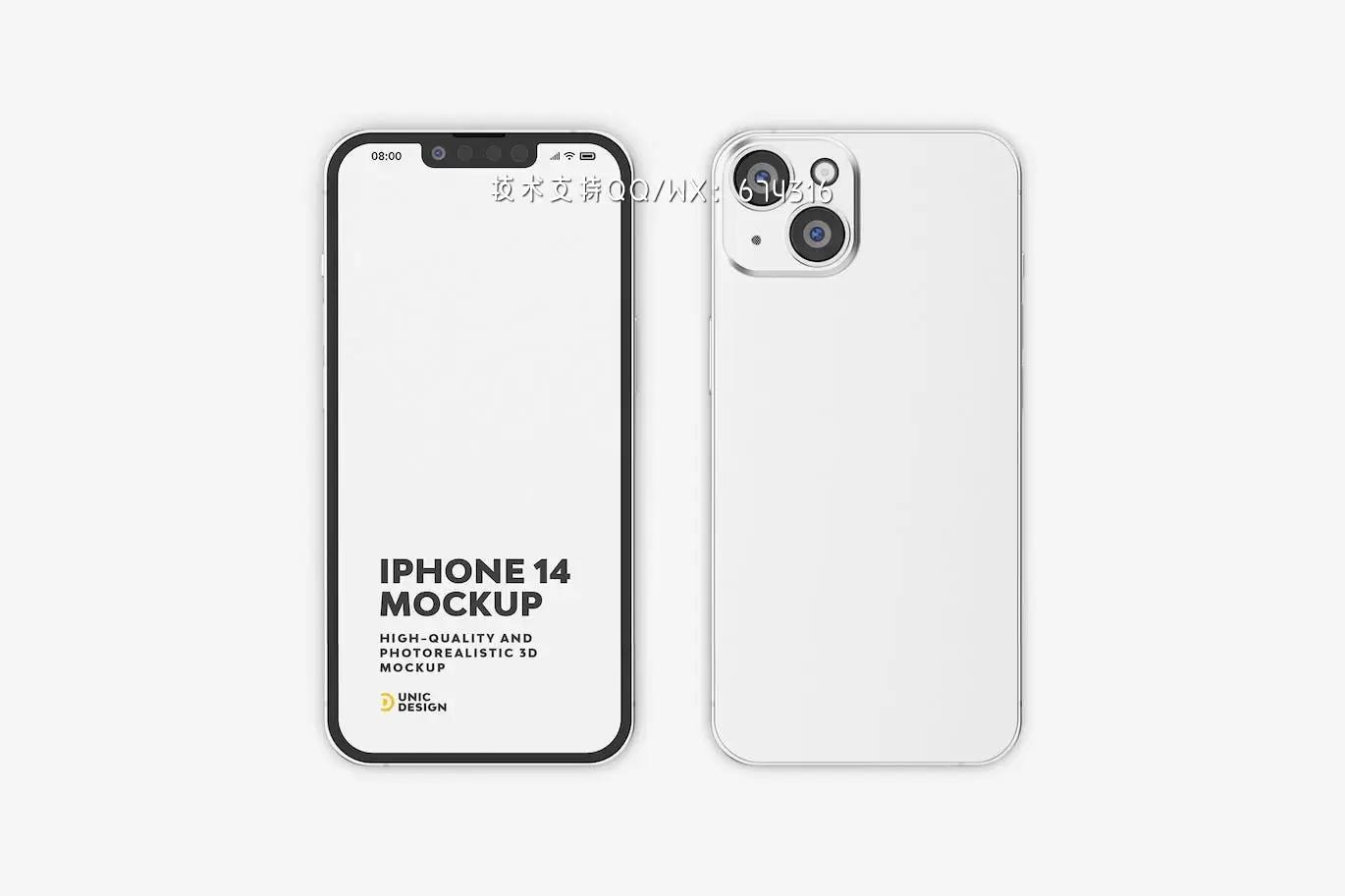 iPhone 14手机UI/UX设计展示样机 (PSD)免费下载插图