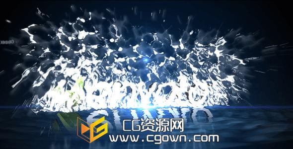 水花四溅标志演绎片头VideoHive Water Splash Logo Intro AE模板