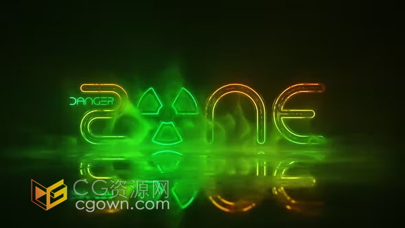 Grunge Neon Logo AE模板霓虹灯闪电赛博朋克视频片头