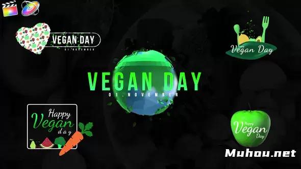 环保素食日文字动画标题Vegan Day Titles视频FCPX模板插图