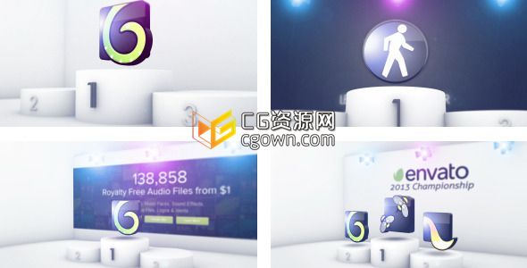 胜出的标志  锦标赛胜利者排名 奥运竞赛 Videohive Winning Logo AE模板