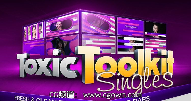 栏目包装工程AE模板Digital Juice Toxic Toolkit Single – Bubble Bars