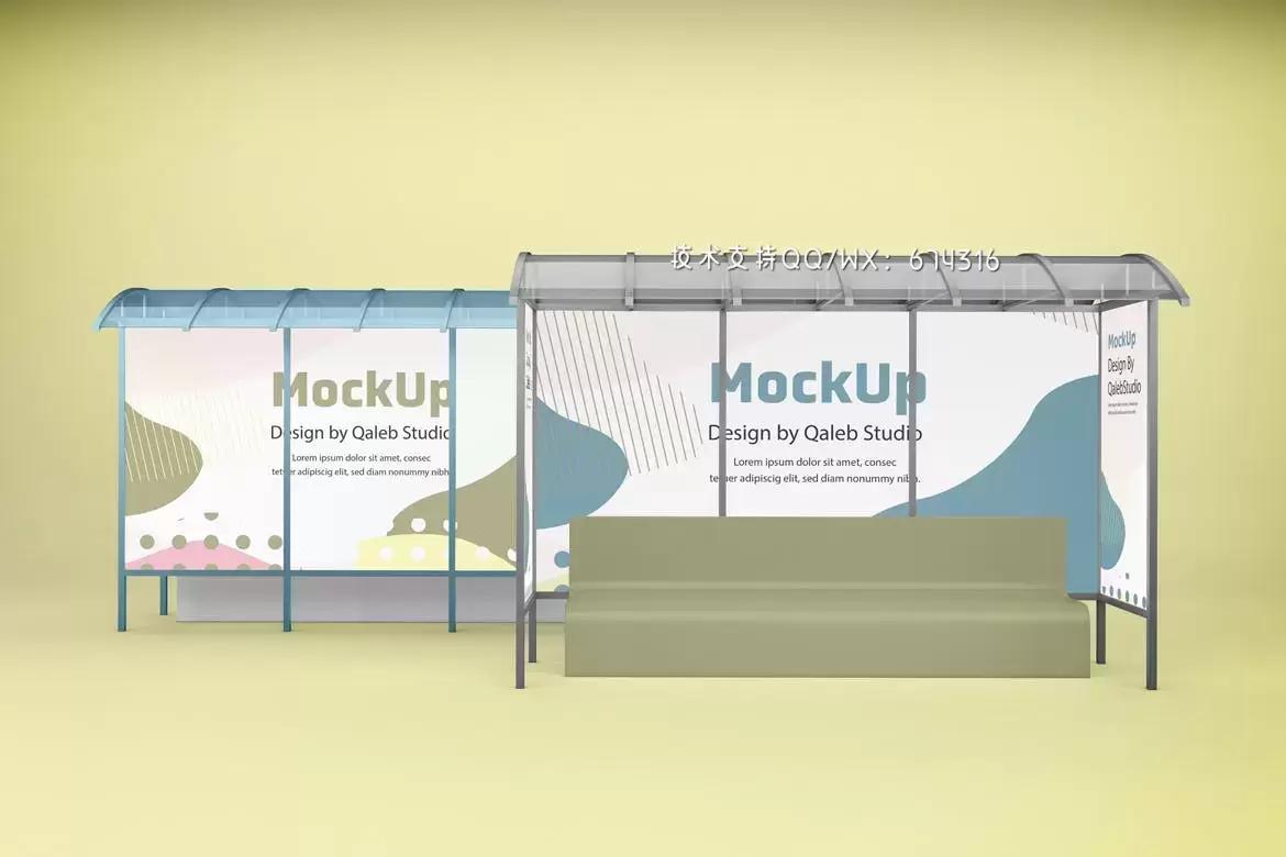 公交车站厅广告设计VI样机展示模型mockups免费下载插图6