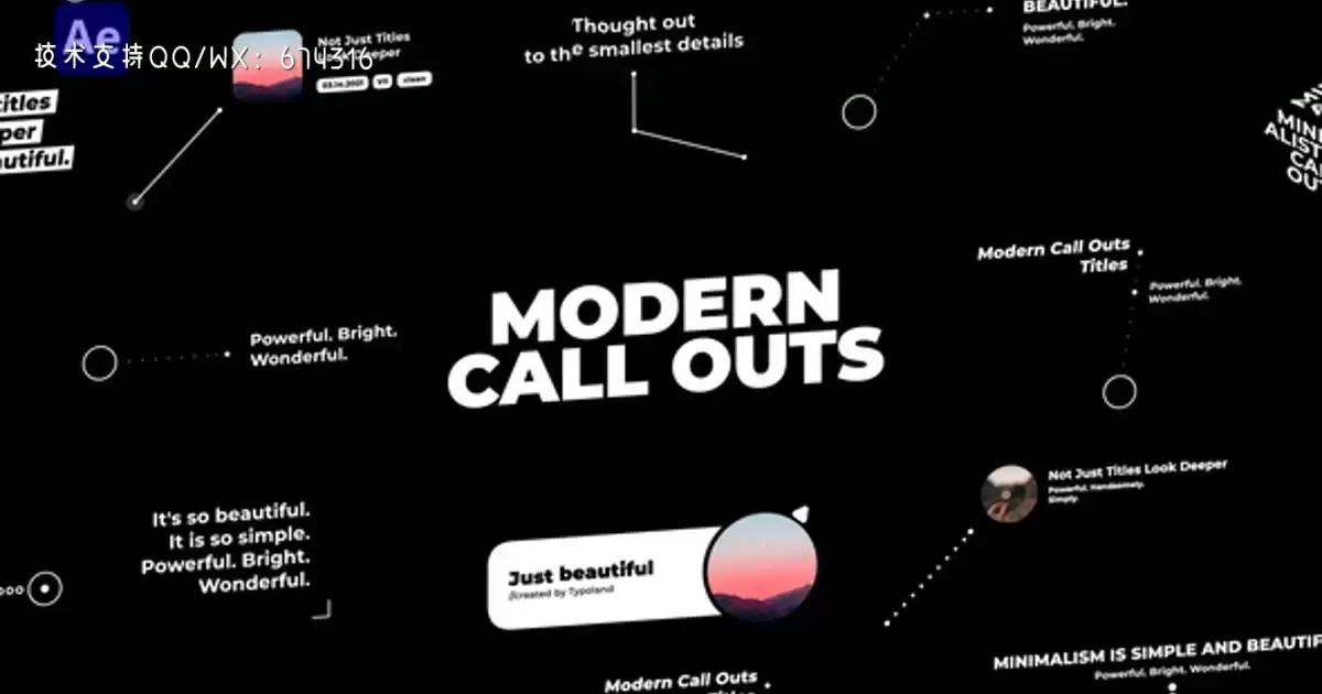 现代呼出文字对话AE视频模版Modern Call Outs插图