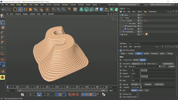 Rocket Lasso新插件-C4D三维模型等高线样条曲线挤压切片切割插件RKT Slicer