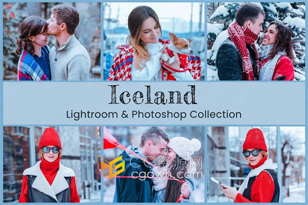 免费下载冬季户外街头风格雪景摄影滤镜包Iceland Lightroom Photoshop LUTs