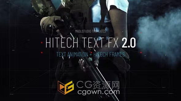 高科技文本动画效果AE技术标题模板Hitech Text FX 2