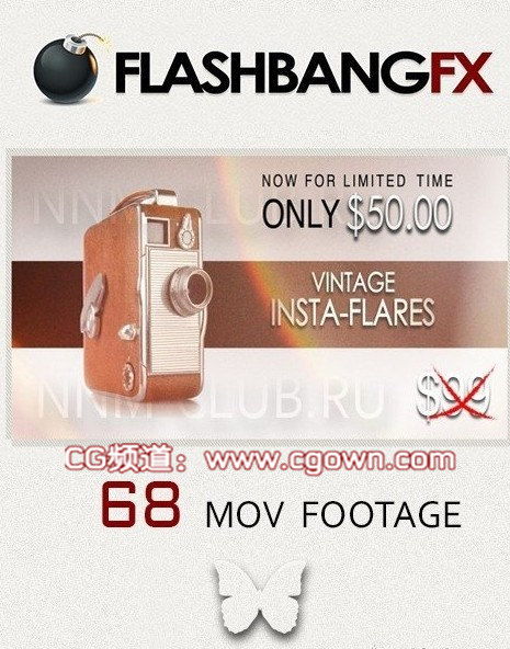 复古镜头光高清视频素材合辑 FlashBangFX Vintage Insta-Flares