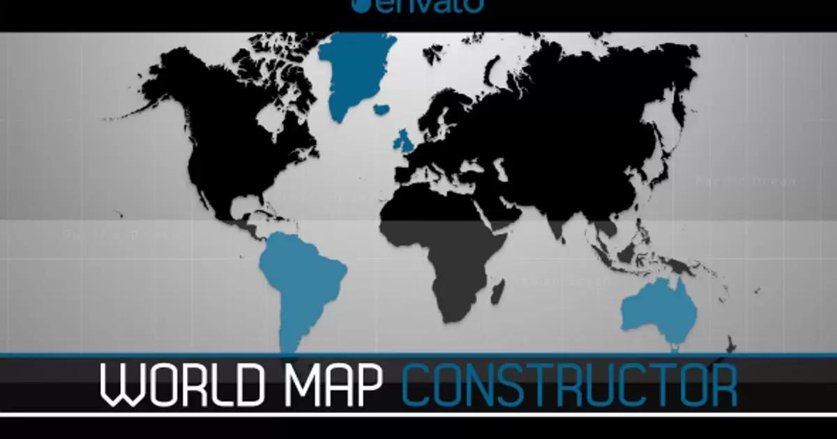 世界地图构造函数定位AE视频模版World Map Constructor插图