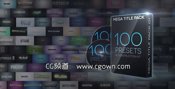 100种文字标题动画工程合集VideoHive Mega Title Pack 01-100 in 1&Construction Kit