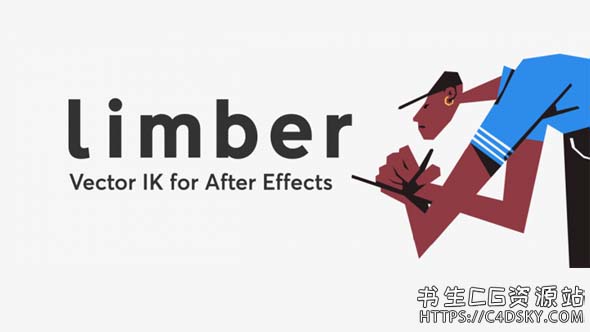 AE脚本-卡通人物角色骨骼IK绑定动画控制MG脚本Aescripts Limber v1.6.0 Win/Mac+视频教程