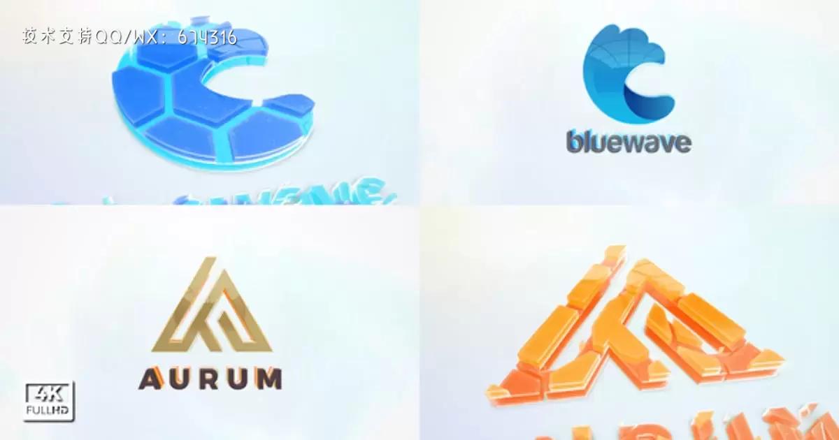 3D清洁标志标题AE视频模版3D Clean logo Title插图