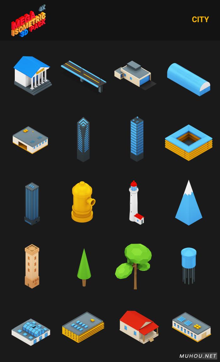 300种三维卡通MG图形动画AE模板视频素材 Isometric Mega Pack插图12