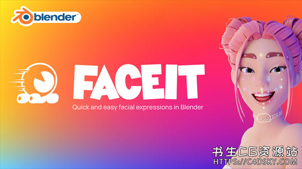 Blender插件-人像面部表情动作捕捉自动绑定工具Faceit v2.2.38 for Blender