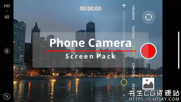 达芬奇模板-51个手机摄像头取景器自拍视频录制屏幕元素模板Phone Camera Screen Pack