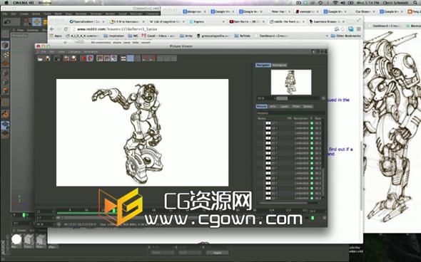 灰猩猩C4D教程－渲染素描和卡通风格效果 带模型