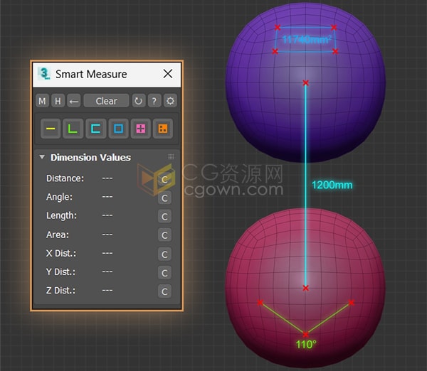 3ds Max插件智能测量工具距离长度角度Smart Measure v1.12