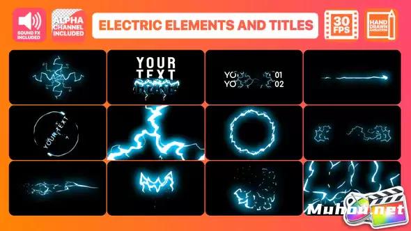 卡通电力电流动画和文字标题Cartoon Electricity And Titles 视频FCPX模板插图