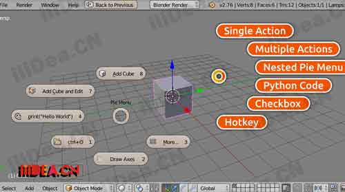 Blender菜单插件：Pie Menu Editor v1.6 + 使用教程