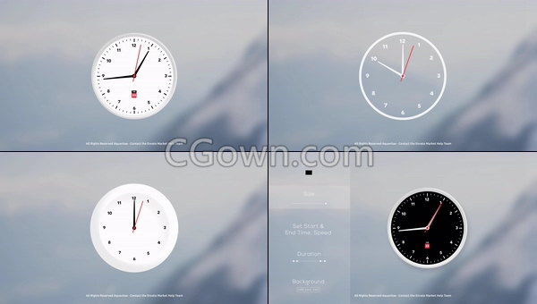 制作时钟面模拟秒表倒计时手表UI自定效果动画-AE模板下载