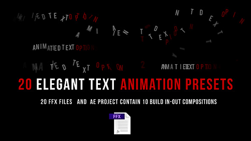 AE模板：20组文字动画预设Videohive Animated Text