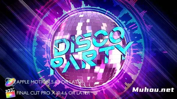 迪斯科派对动感片头Disco Party Opener - Apple Motion视频FCPX模板插图