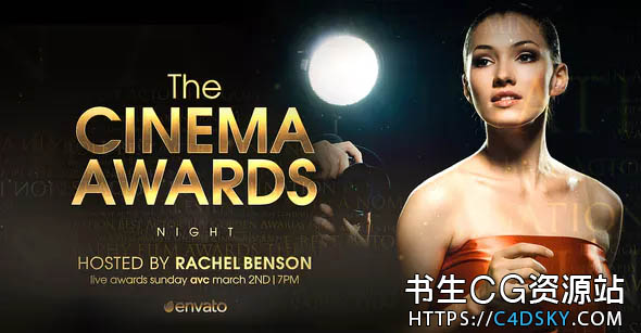 AE模板-奥斯卡电影颁奖片头婚礼预告The Cinema Awards