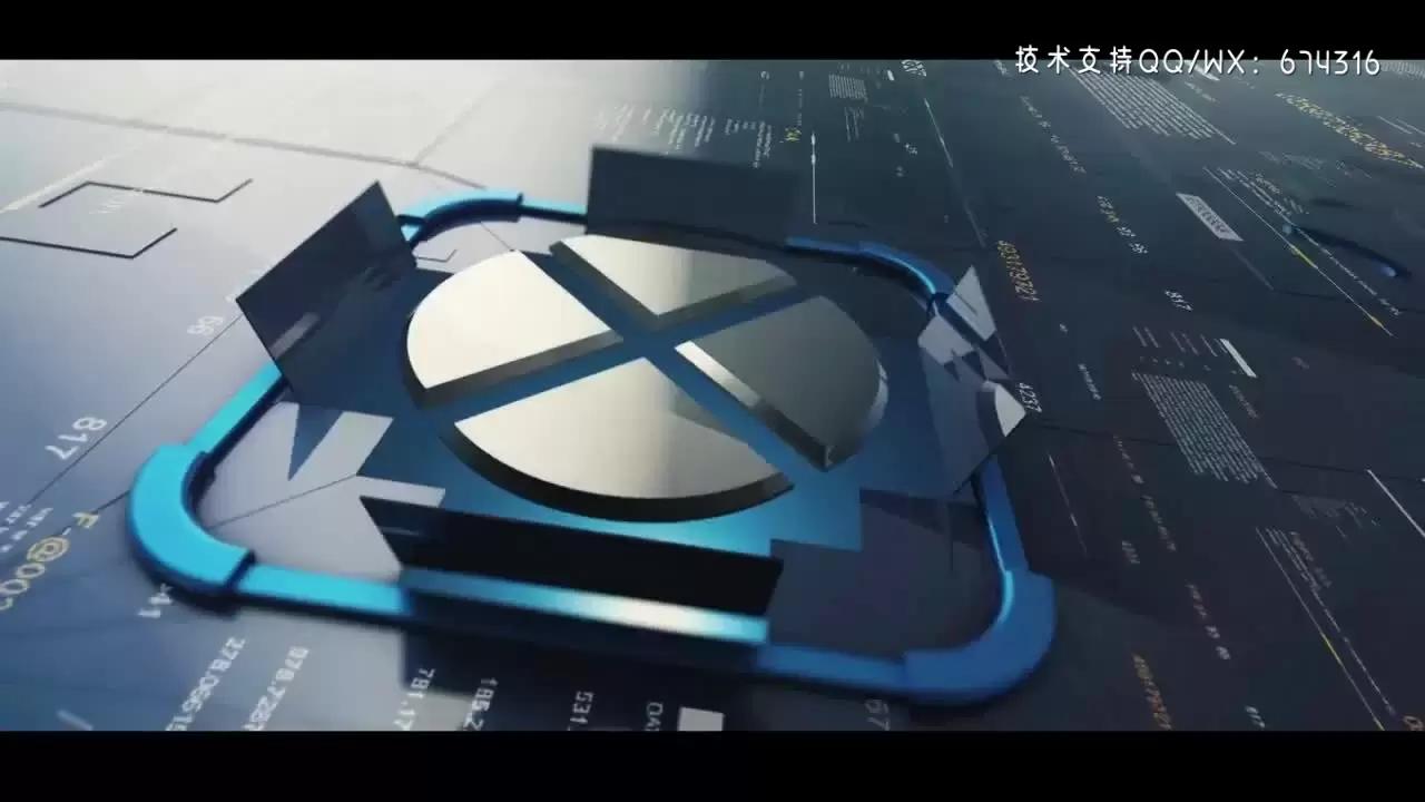 3D场景动态动画机械logo标志PR模板视频下载插图