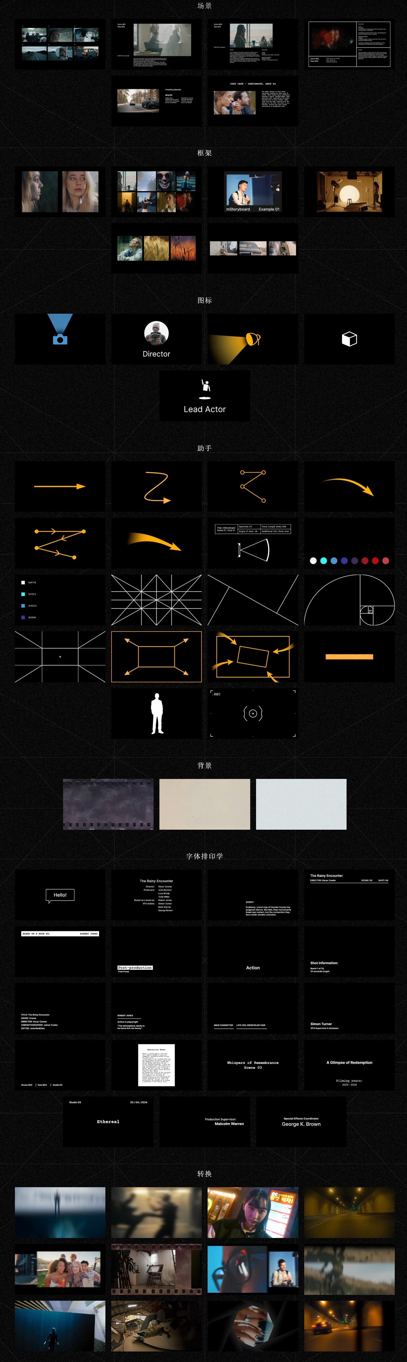 FCPX中文版插件 72种精美前期拍摄故事版场景框架转场版式制作工具包 mStoryboard