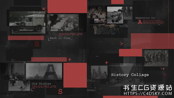 AE模板-战争/军事/历史主题纪录片图文内容宣传介绍模板History Collage