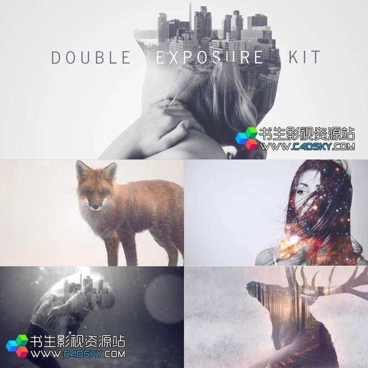 AE模板-婚礼摄影视频多重曝光叠加真探开场效果工具包Double Exposure Kit 更新到V3.1版本