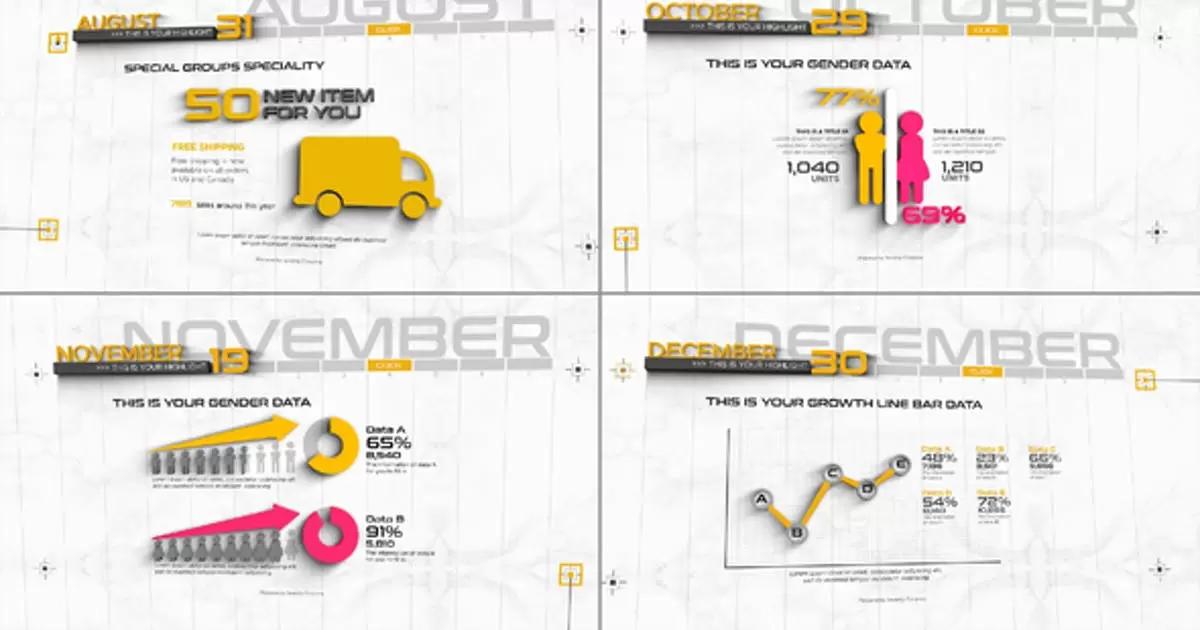 3D时间线信息图表展示动画AE视频模版3D Timeline Infographics插图