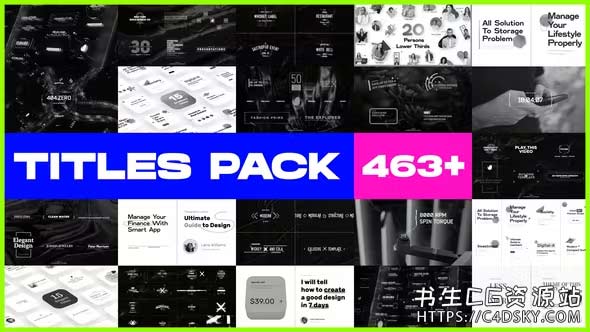 483个优雅动态HUD呼出指示标注版式标题动画-AE模板Ultimate Title Pack Bundle 20 in 1