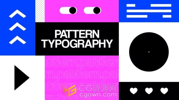 AE模板-创意彩色文字几何形状图案图形排版片头Pattern Typography