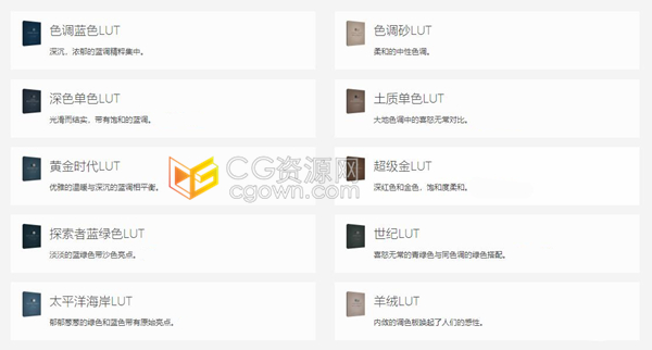 价值不菲的30种专业电影级LUTs调色CUBE预设(AE/PR/FCPX/PS/达芬奇等)