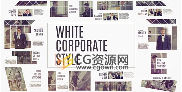 Corporate企业宣传片头制作创意分割画面展示视频效果-AE模板下载