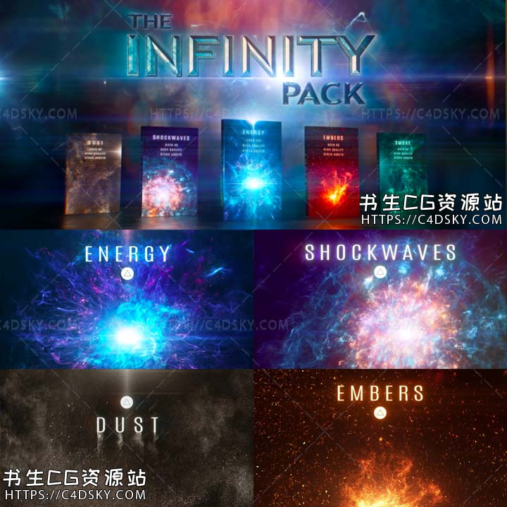 431个电影VFX科幻能量冲击波烟雾粒子尘土特效合成4K视频素材 Infinity VFX