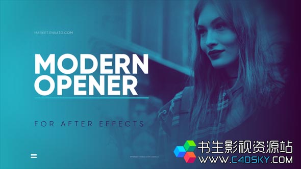 现代企业宣传片介绍水墨遮罩图片展示-AE模板下载Modern Opener