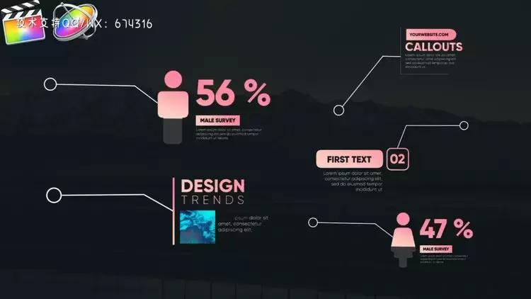 5个独特创意的标注标题fcpx模板视频下载插图