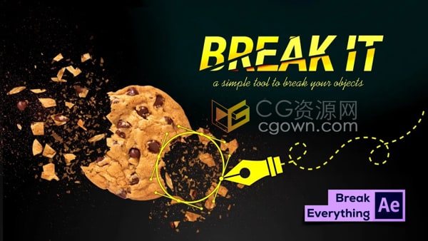 AE脚本Break It! v1.1.2快速制作爆炸粉碎破碎动画效果