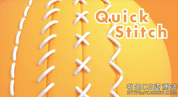 中文汉化C4D插件-快速缝线交叉针线插件C4D Plugin Quick Stitch