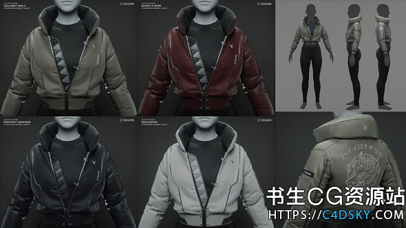 三维赛博朋克风格夹克衣服制作教程Flippednormals Cyberpunk Bomber Jacket 3D Fashion Design Course