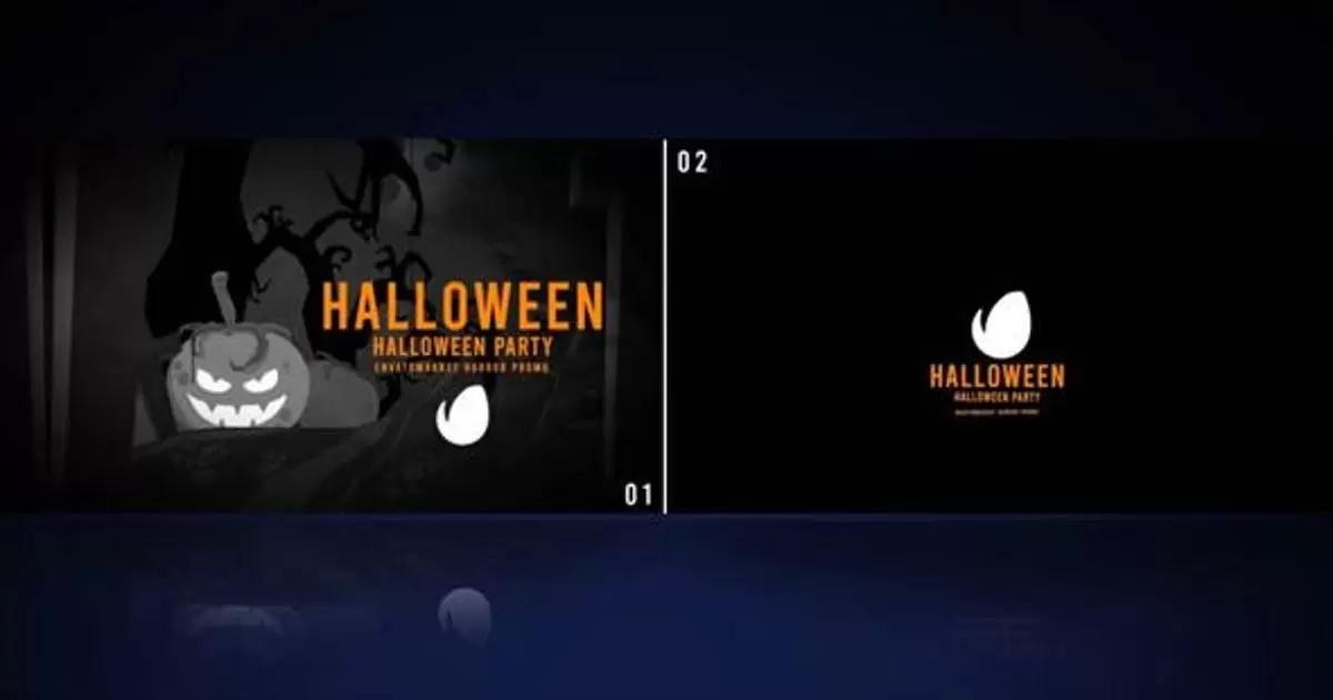 万圣节南瓜灯鬼怪logo标志AE模版Halloween Logo插图